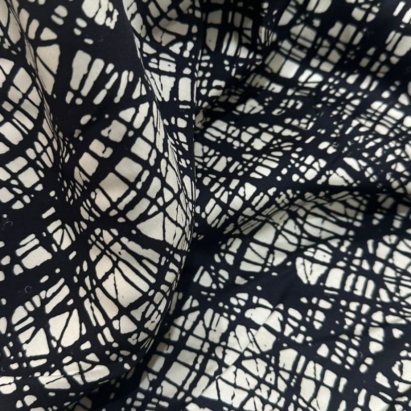 TECIDO  VISCOSE ACETINADA ESTAMPA ABSTRATA