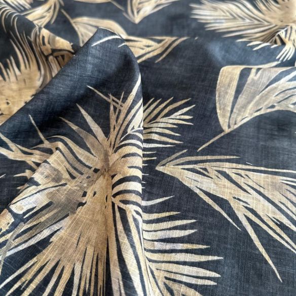 TECIDO CAMBRAIA DE  LINHO MISTO FOLHAGEM