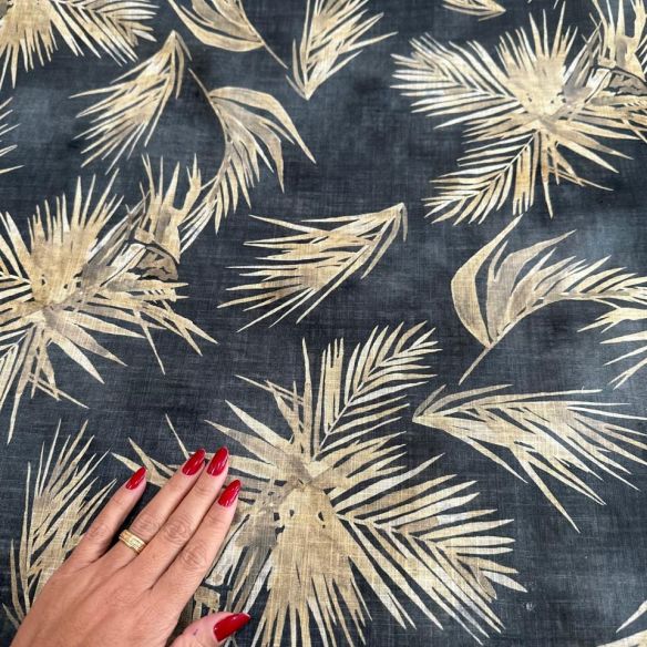 TECIDO CAMBRAIA DE  LINHO MISTO FOLHAGEM