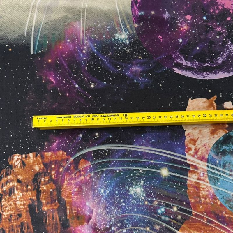 Tecido Crepe de Chine Estampado Galaxy • Conexão Tecidos