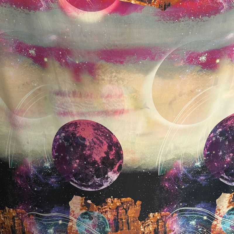 Tecido Crepe de Chine Estampado Galaxy • Conexão Tecidos