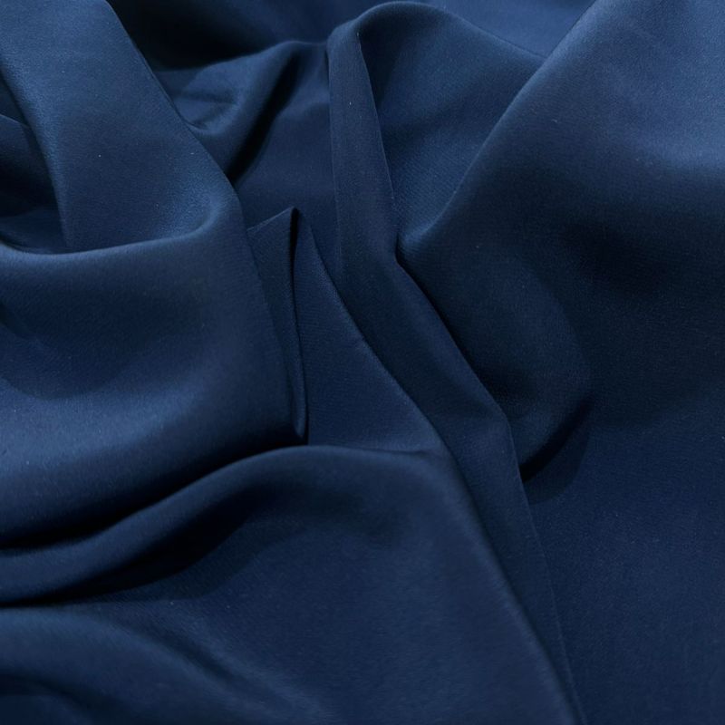 Tecido Crepe de Chine Liso Evening Blue • Conexão Tecidos
