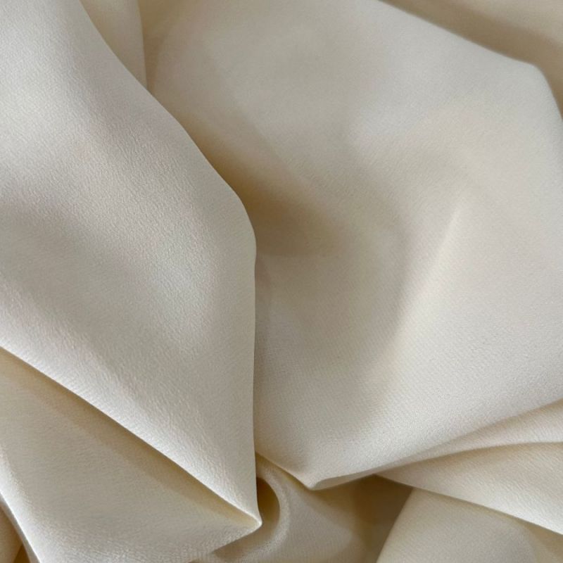 Tecido Crepe de Chine Liso Creme • Conexão Tecidos