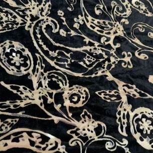 VELUDO DE SEDA PRETO ESTAMPADO • Conexão Tecidos