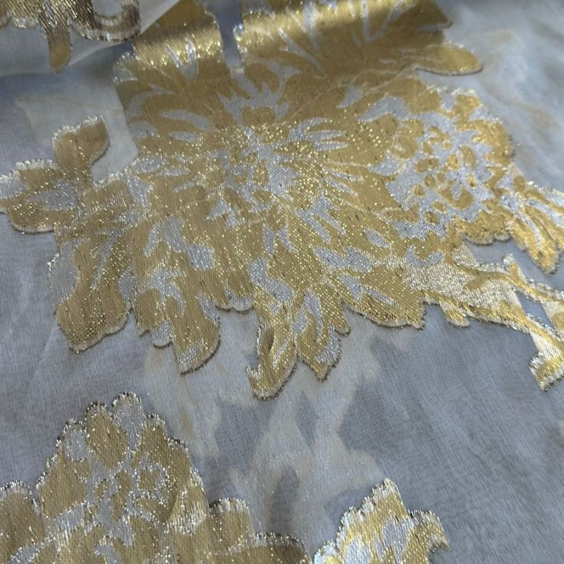 MUSSELINA DE SEDA GOLD COM FOIL • Conexão Tecidos