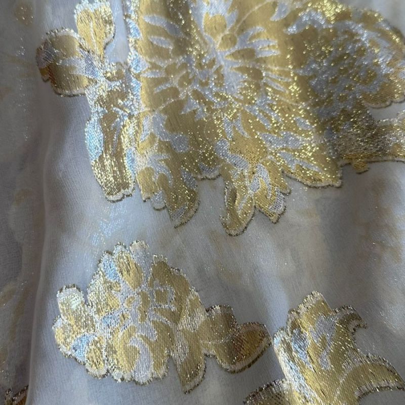 MUSSELINA DE SEDA GOLD COM FOIL • Conexão Tecidos