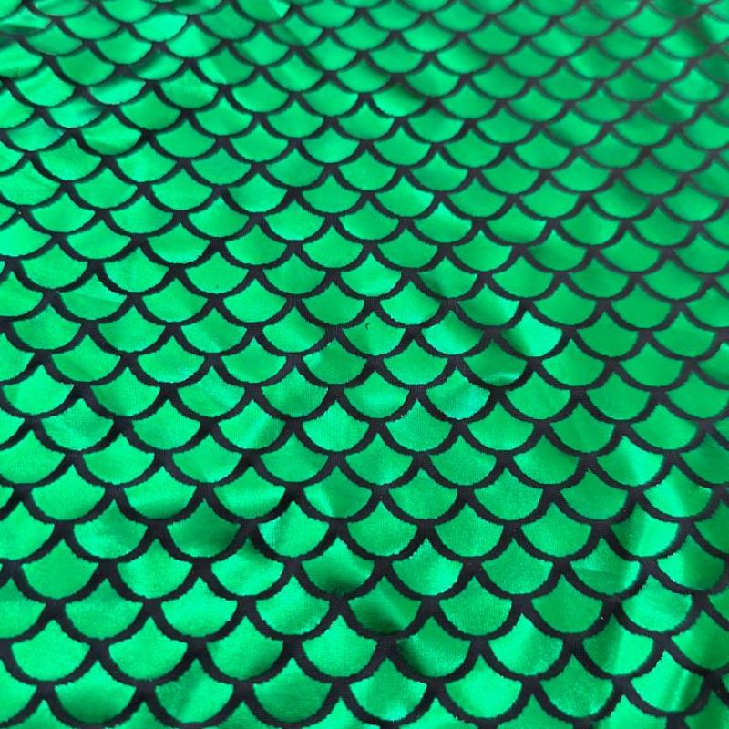 Tecido Malha Holográfica Sereia Verde • Conexão Tecidos