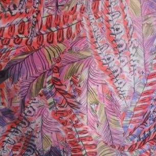 Tecido Palha De Seda Estampada Folhagem Tropical • Conexão Tecidos