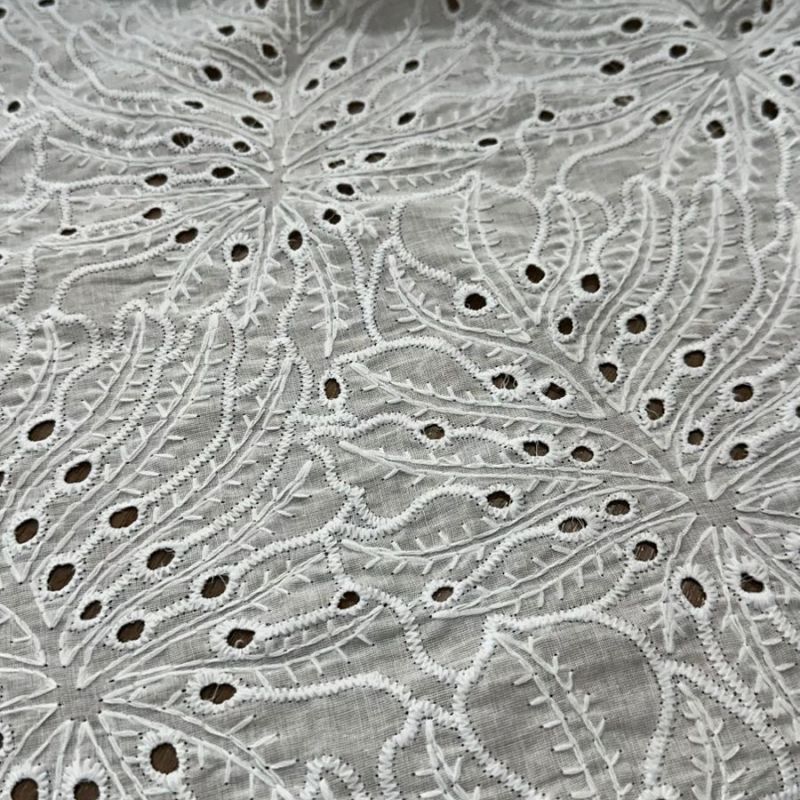 Tecido Lese De Algodão Branca Anglaise • Conexão Tecidos