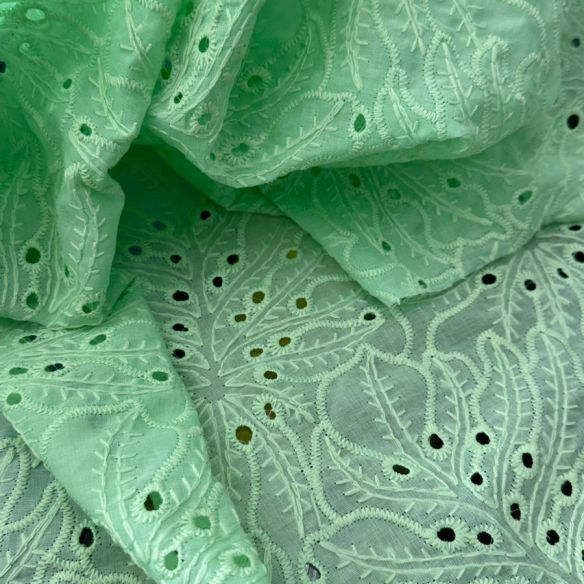 LESE DE ALGODÃO VERDE MENTA ANGLAISE • Conexão Tecidos