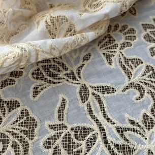Tecido Renda Richelieu Flor De Marfim • Conexão Tecidos