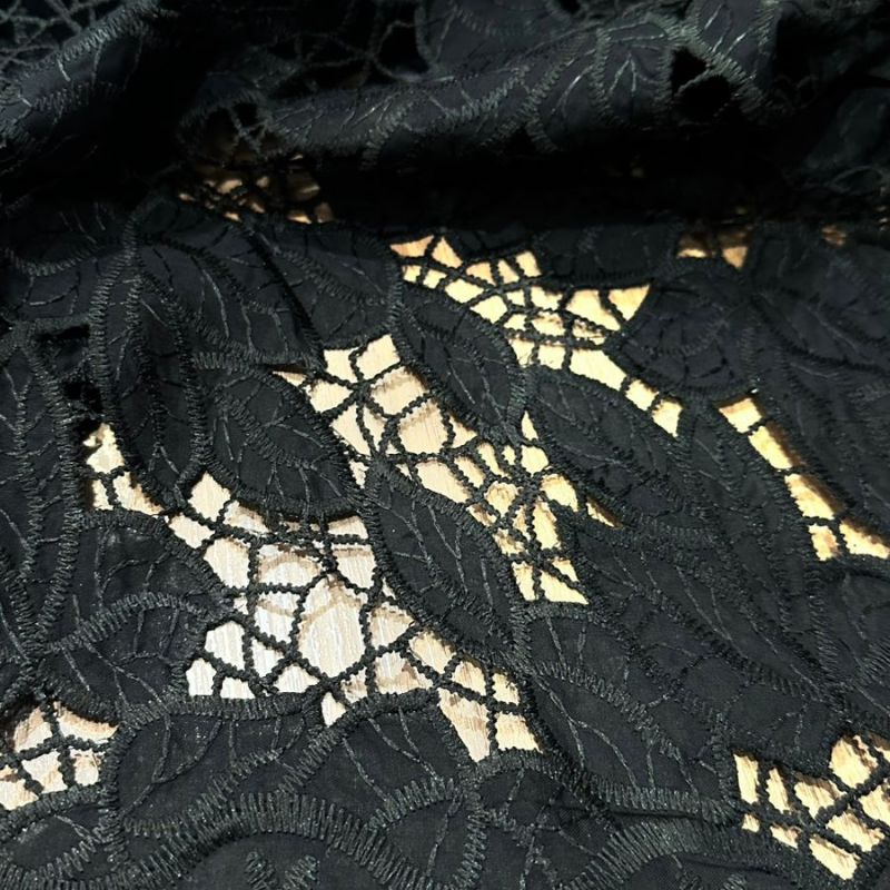 Renda Richelieu Lux Noir • Conexão Tecidos