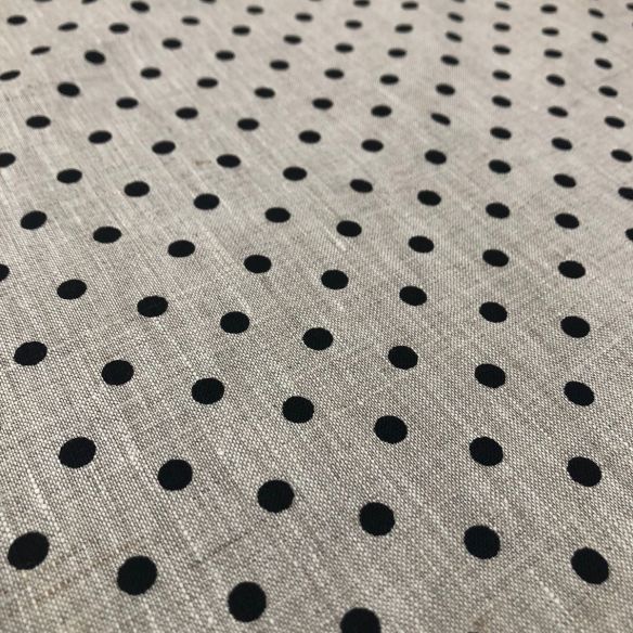 TECIDO CAMBRAIA DE LINHO PURO RUSSA CRU POÁ PRETO • Conexão Tecidos