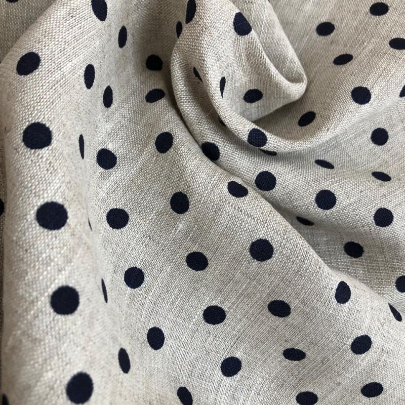 TECIDO CAMBRAIA DE LINHO PURO RUSSA CRU POÁ MARINHO NOITE • Conexão