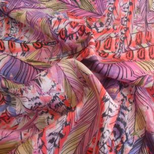 Tecido Palha De Seda Estampada Folhagem Tropical • Conexão Tecidos 2