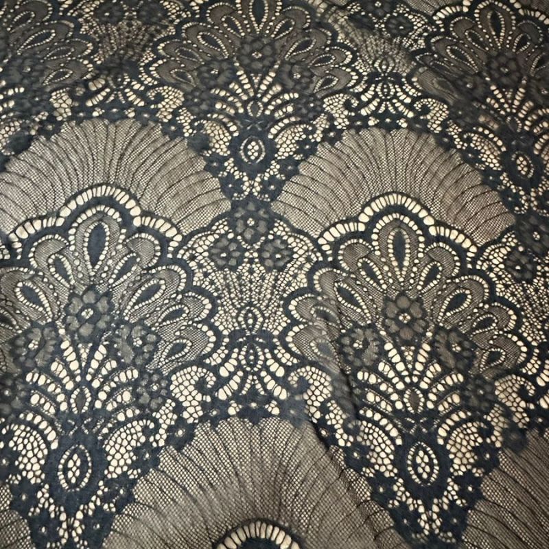 Tecido Renda chantilly preta II • Conexão Tecidos