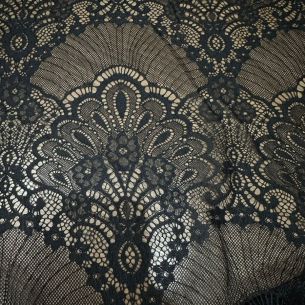 Tecido Renda chantilly preta II • Conexão Tecidos 2