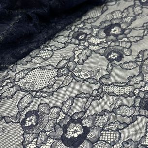 Tecido Renda chantilly Azul Marinho • Conexão Tecidos 2