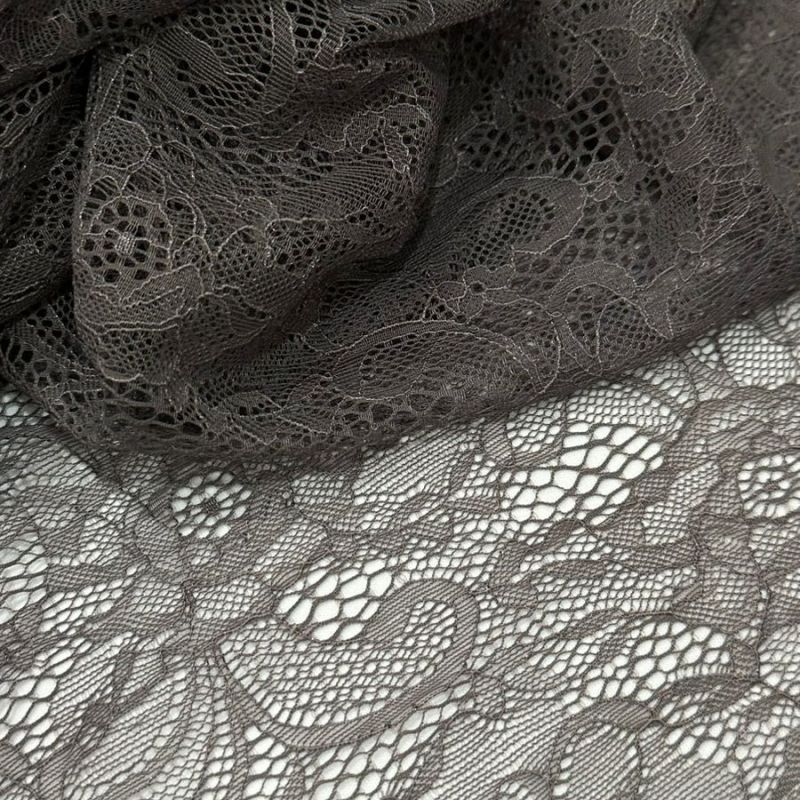 Tecido Renda chantilly Cinza • Conexão Tecidos