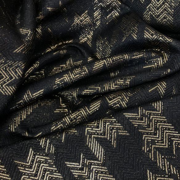Tecido Jacquard Leve Black & Gold • Conexão Tecidos