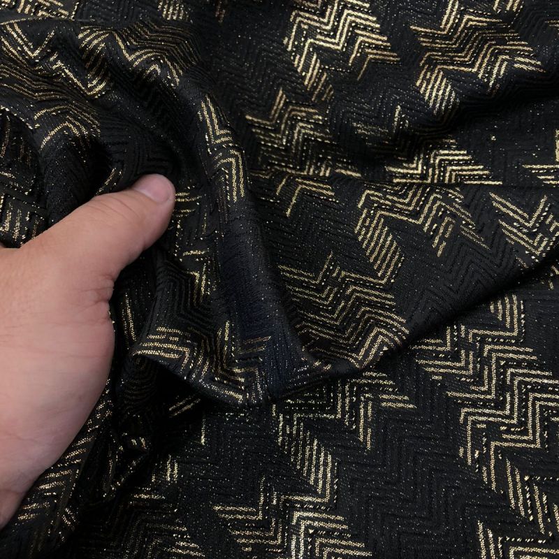 JACQUARD LEVE BLACK & GOLD • Conexão Tecidos