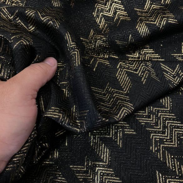 Tecido Jacquard Leve Black & Gold • Conexão Tecidos