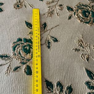 Tecido Jacquard Brocado Dupla Face Green & Rose • Conexão Tecidos