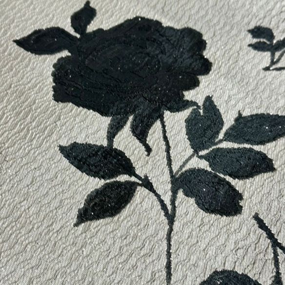 JACQUARD BROCADO DUPLA FACE BLACK & ROSE • Conexão Tecidos