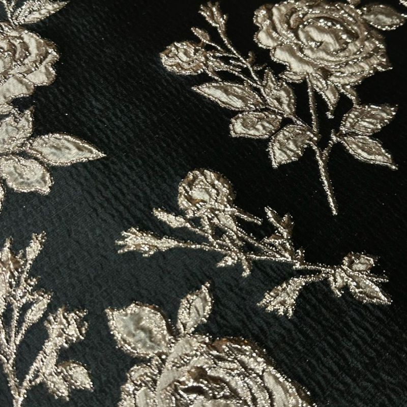 JACQUARD BROCADO DUPLA FACE BLACK & ROSE • Conexão Tecidos
