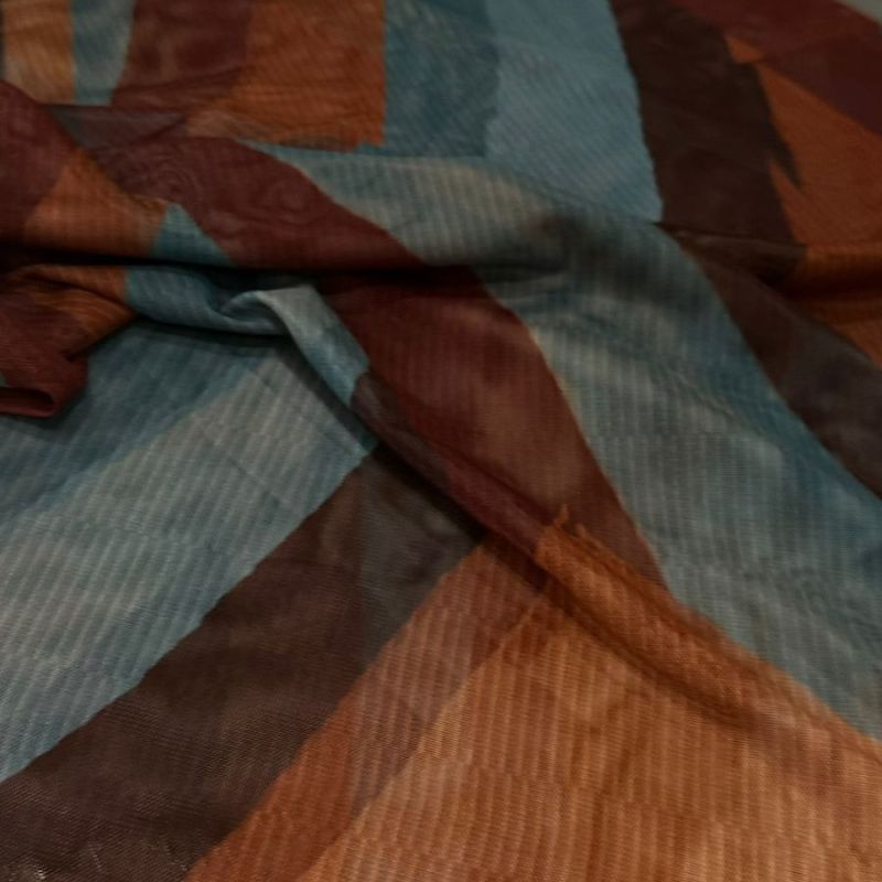 Tecido Tule De Malha Estampado Geometria Atlântica Terra • Conexão