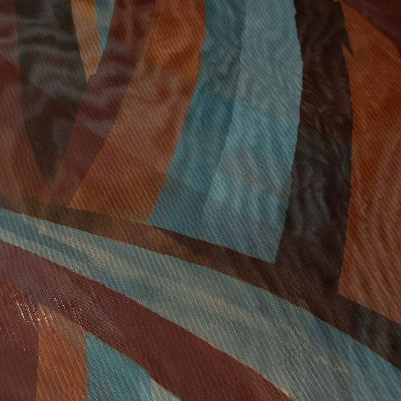 Tecido Tule De Malha Estampado Geometria Atlântica Terra • Conexão