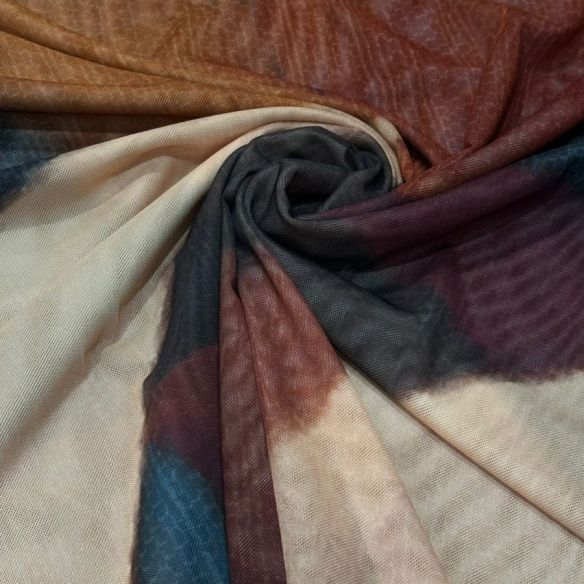 Tecido Tule De Malha Estampado Mosaico Horizonte Marinho • Conexão