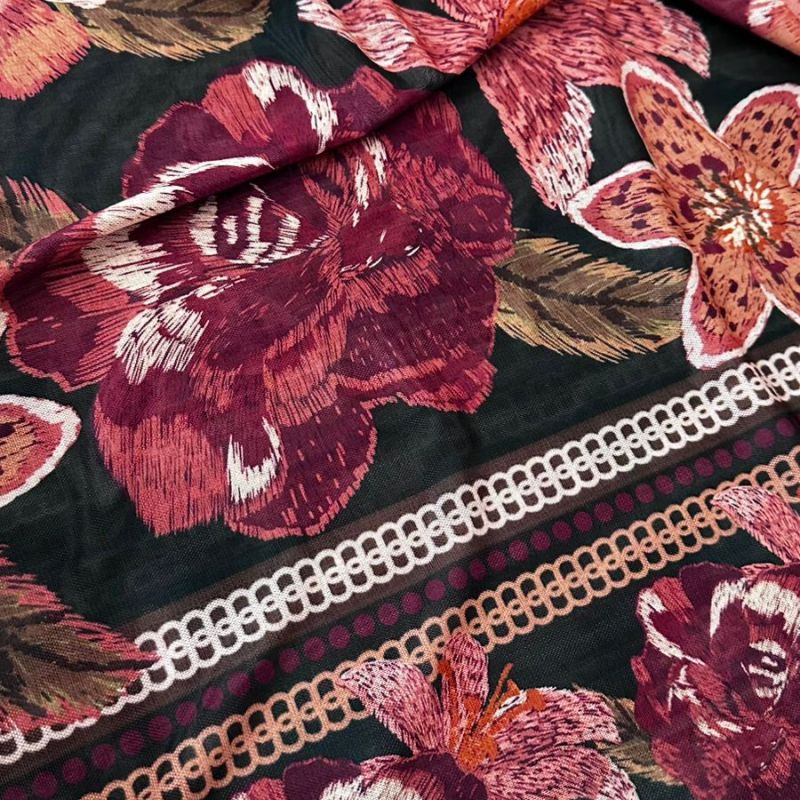 Tecido Tule De Malha Estampado Barrado Imperial Rubi • Conexão Tecidos