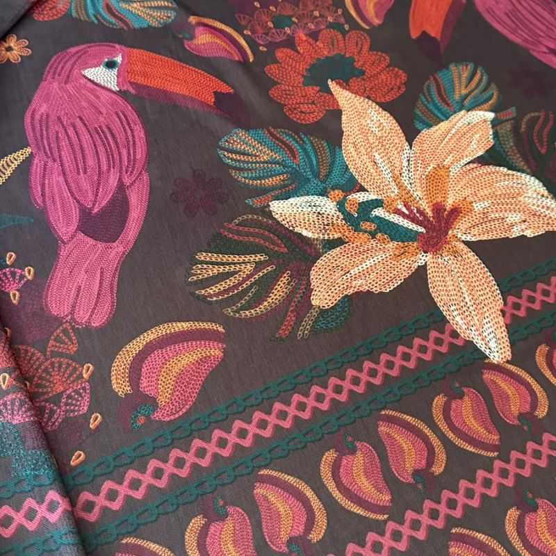 TULE DE MALHA ESTAMPADO BARRADO II • Conexão Tecidos