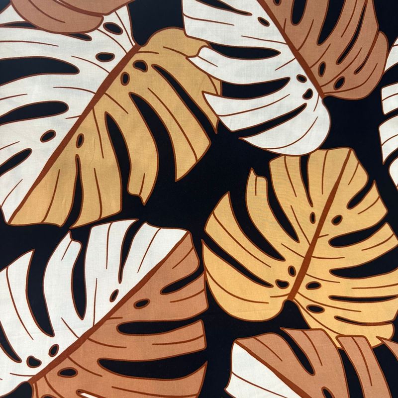 TECIDO VISCOSE ESTAMPADA COSTELA DE ADÃO • Conexão Tecidos