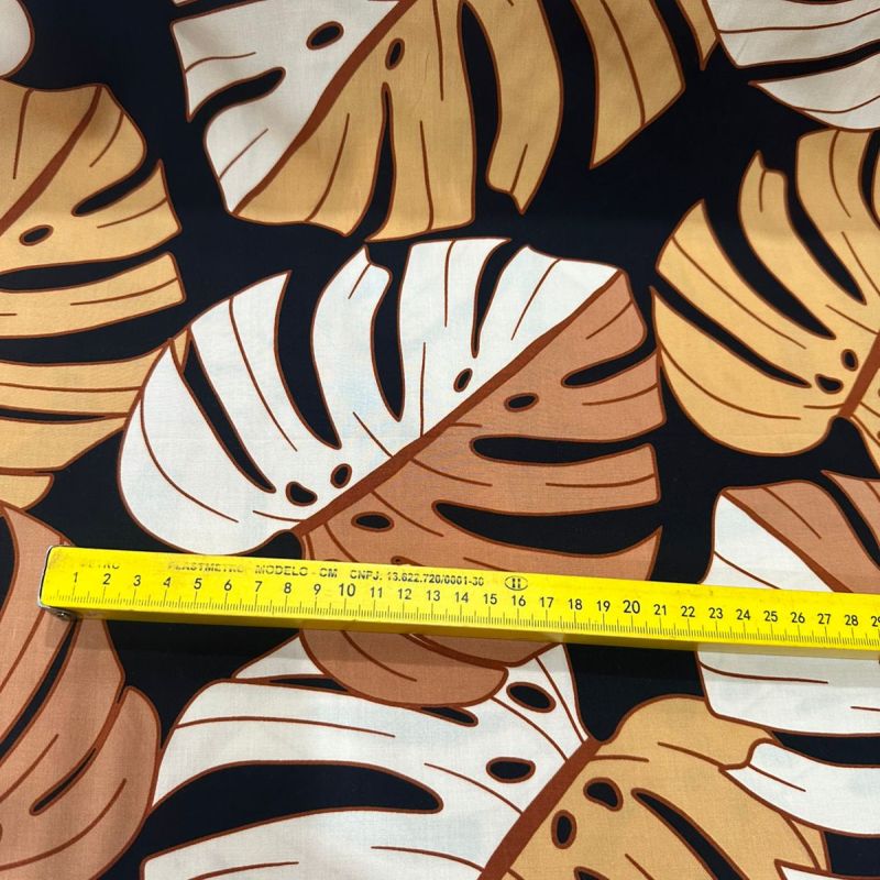 TECIDO VISCOSE ESTAMPADA COSTELA DE ADÃO • Conexão Tecidos