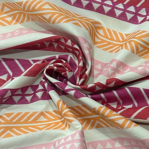 TECIDO TRICOLINE ORANGE TROPICAL TANGO • Conexão Tecidos