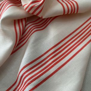 Tecido Linho Misto Listras Red • Conexão Tecidos