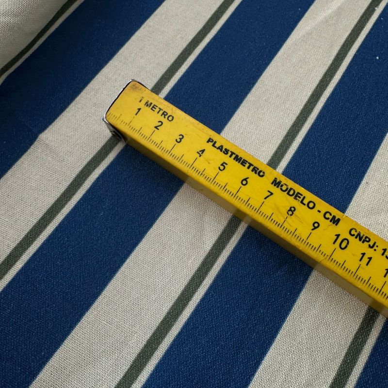 Tecido Linho Misto Listras Blue • Conexão Tecidos