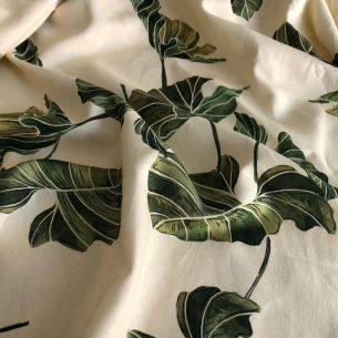 LINHO MISTO ESTAMPAMDO FOLHAGEM.  2