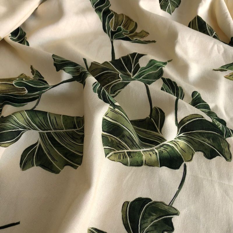 LINHO MISTO ESTAMPAMDO FOLHAGEM. 