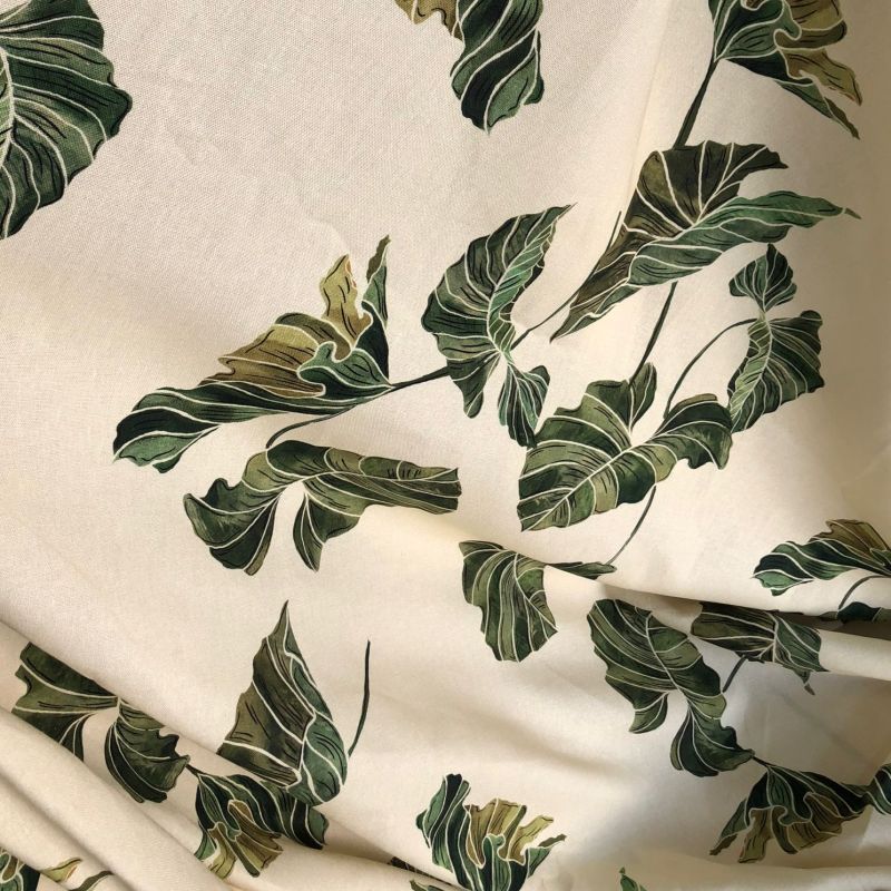 LINHO MISTO ESTAMPAMDO FOLHAGEM. 