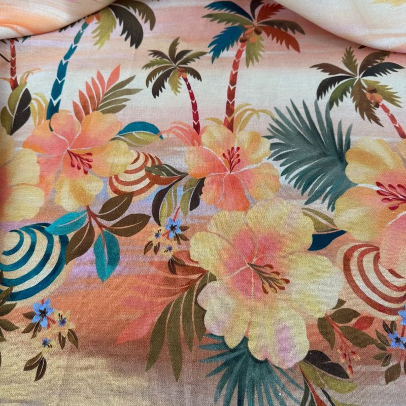 LINHO MISTO ESTAMPA BARRADA PRAIA • Conexão Tecidos