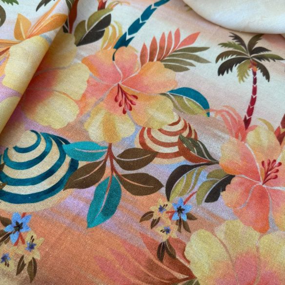 LINHO MISTO ESTAMPA BARRADA PRAIA • Conexão Tecidos