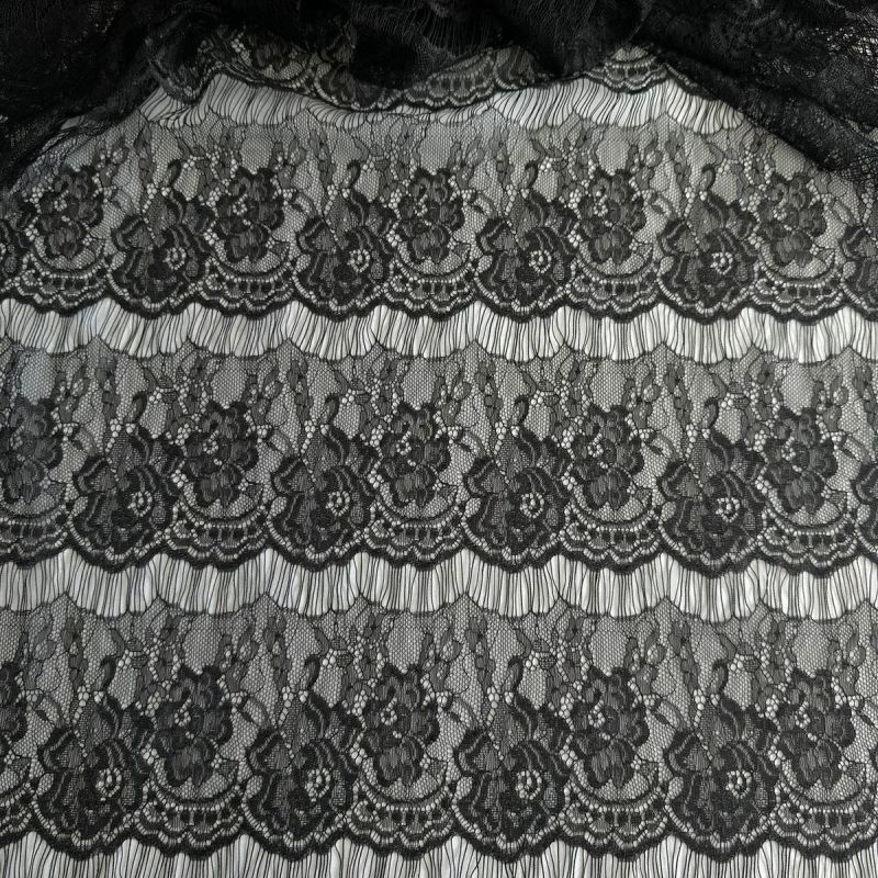 Tecido Renda Chantilly Preta • Conexão Tecidos