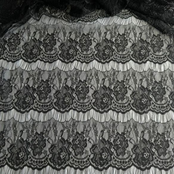 Tecido Renda Chantilly Preta • Conexão Tecidos