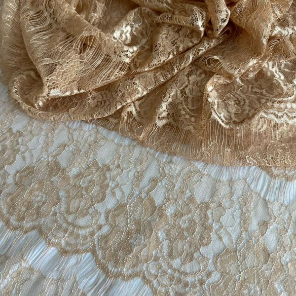 Tecido Renda Chantilly Nude • Conexão Tecidos