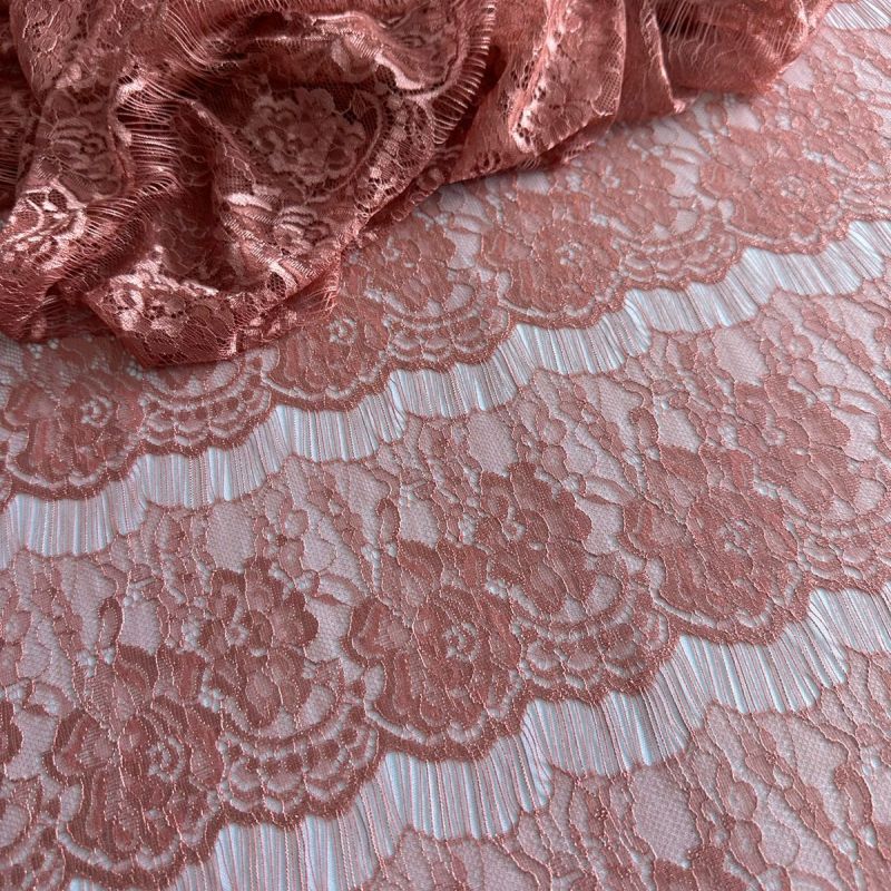 Tecido Renda Chantilly Nude Rosé • Conexão Tecidos