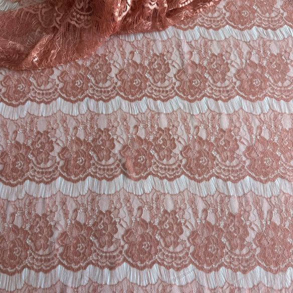 Tecido Renda Chantilly Nude Rosé • Conexão Tecidos