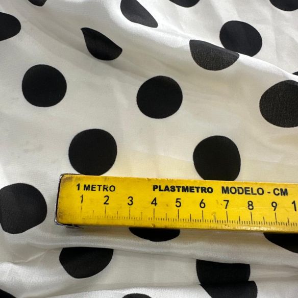 Tecido Crepe de Chine Estampado Poá • Conexão Tecidos